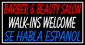 Custom Barber And Beauty Salon Walk Ins Welcome Neon Sign 5