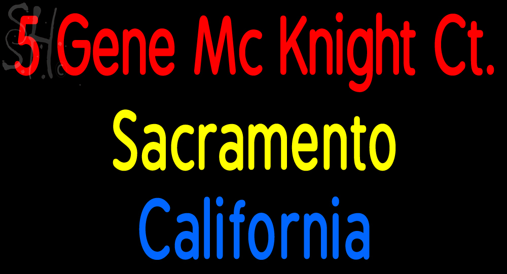 Custom 5 Gene Mc Knight Ct Sacramento California Neon Sign 3