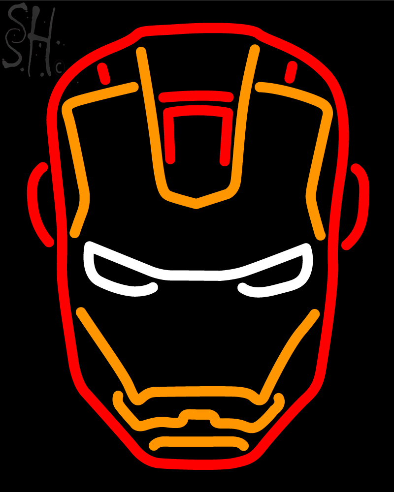 Custom Sol Johnson Iron Mans Face Neon Sign 1 | Neon Light Custom ...