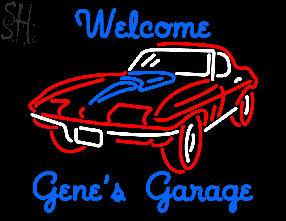 Custom Genes Garage Car Logo Neon Sign 2 Neon Signs Neon Light