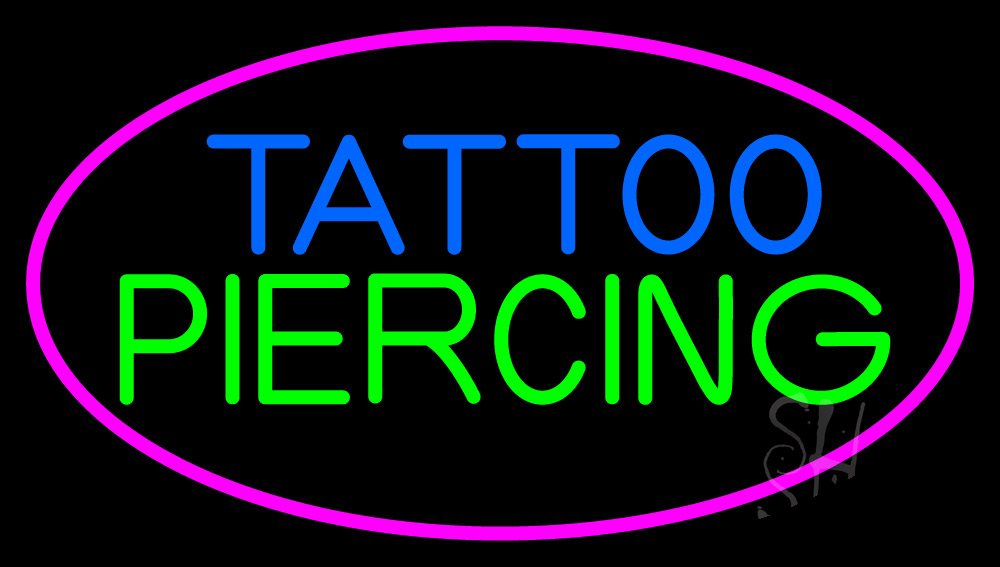 Tattoos And Piercings Custom Shape Metal Sign 24 x 14 Inches