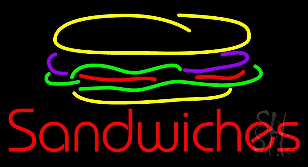 Sandwiches With Sandwich Logo Neon Sign | Restaurant Neon Signs