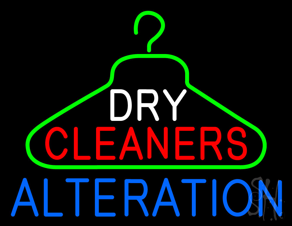 Dry Cleaners Hanger Logo Alteration Neon Sign Clothing Neon Signs