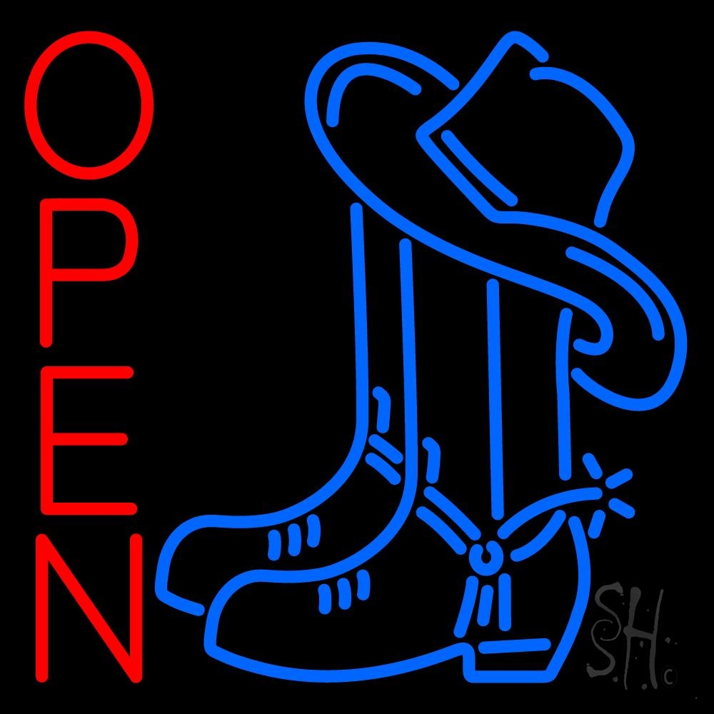 Cowboy Boots Open Neon Sign | Shoes Neon Signs | Neon Light