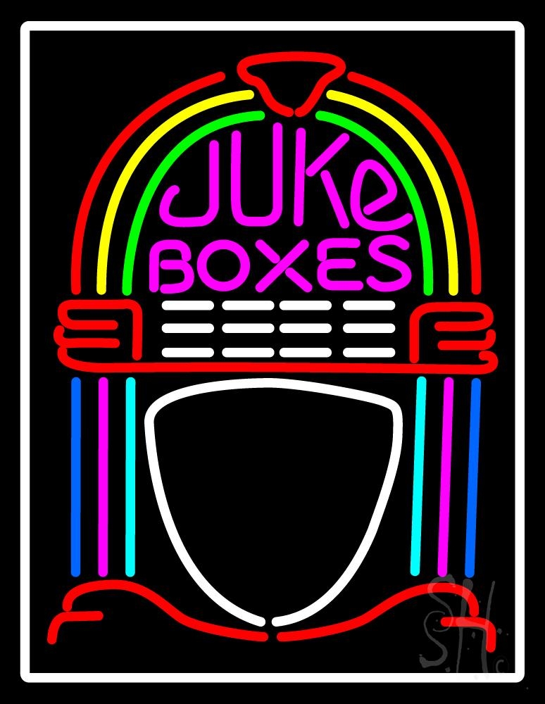 White Border Juke Boxes Neon Sign | Retro Neon Signs | Neon Light