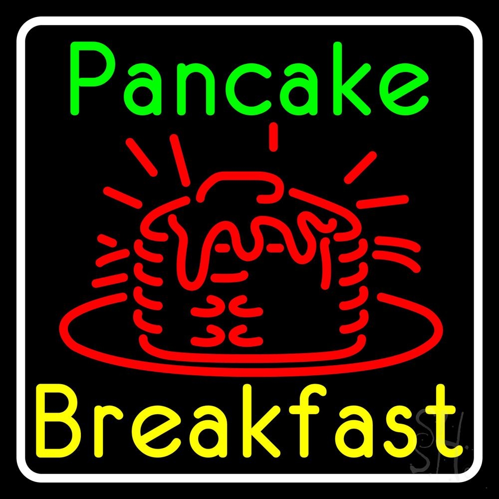 Square Pancake Breakfast Neon Sign Restaurant Neon Signs Neon Light
