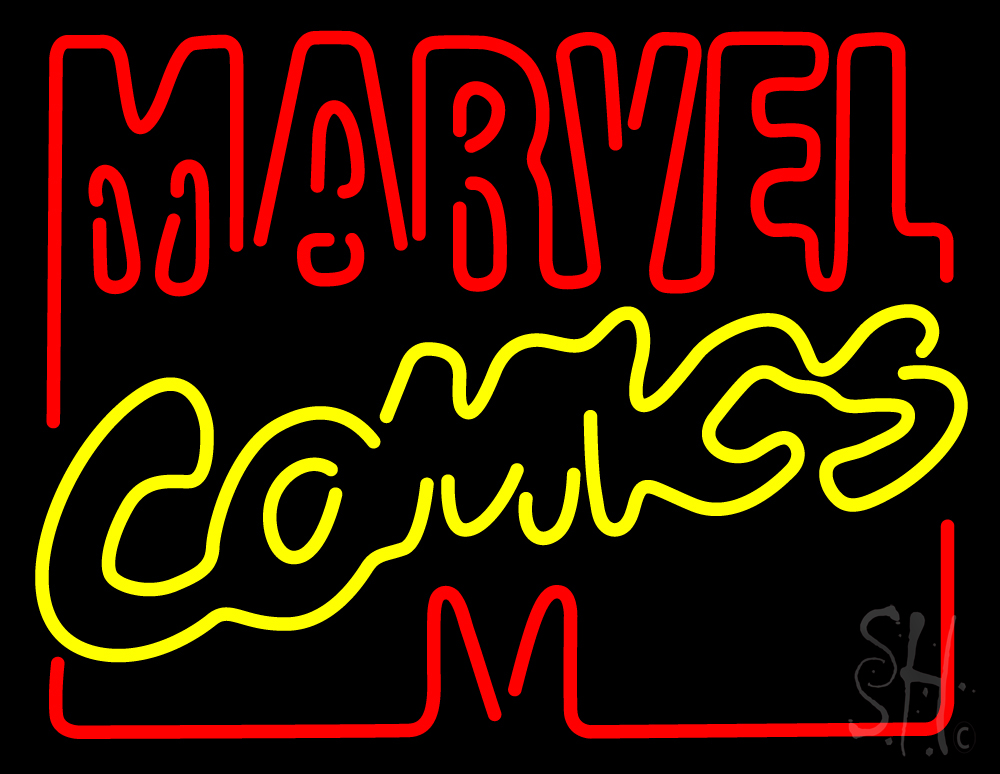 marvel comics neon sign