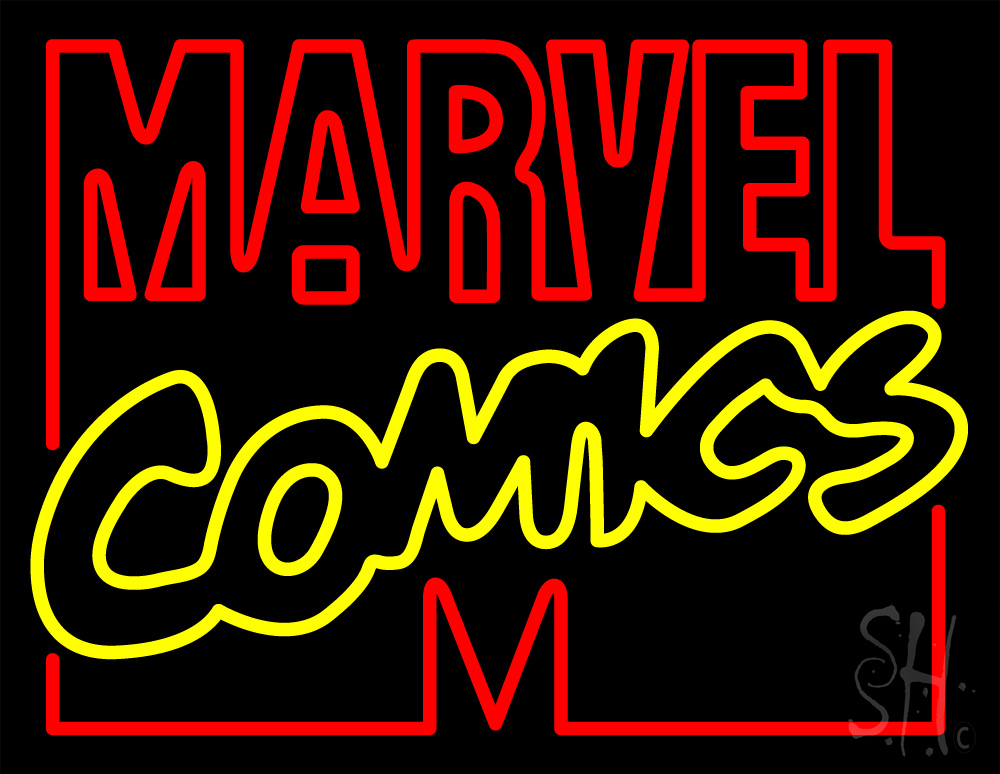 marvel comics neon sign