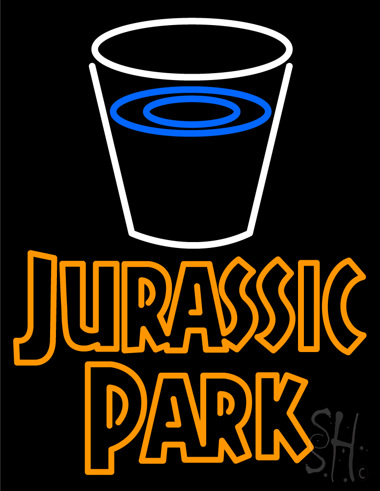 jurassic park neon sign