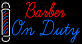 Custom Barber On Duty With Barber Pole Neon Sign 10