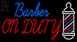 Custom Barber On Duty With Barber Pole Neon Sign 4