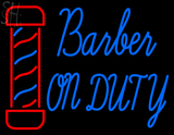 Custom Barber On Duty With Barber Pole Neon Sign 5