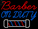 Custom Barber On Duty With Barber Pole Neon Sign 7