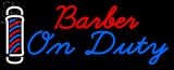Custom Barber On Duty With Barber Pole Neon Sign 9