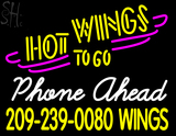 Custom Hot Wings To Go Neon Sign 7