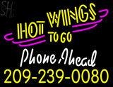 Custom Hot Wings To Go Neon Sign 8