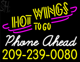 Custom Hot Wings To Go Neon Sign 9