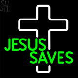 Custom Jesus Saves White Cross Neon Sign 1