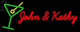 Custom John And Kathy Martini Glass Logo Neon Sign 1