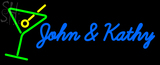 Custom John And Kathy Martini Glass Logo Neon Sign 2