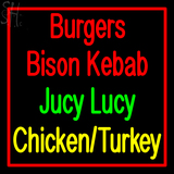 Custom Juicy Lucy Burger Bison Kebab Neon Sign 4