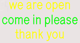 Custom We Are Open Come In Please Thank You Neon Sign 1