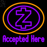 Custom Zcash Accepted Here Neon Sign 2