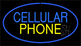 Cellular Phone Blue Neon Sign