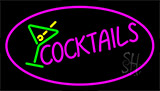 Pink Cocktail With Cocktail Glass Neon Sign