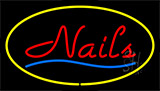Red Nails Yellow Neon Sign