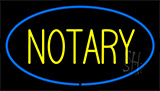 Yellow Notary Blue Border Neon Sign