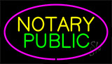 Notary Public Pink Border Animated Neon Sign