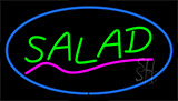 Green Salad With Pink Line Blue Border Neon Sign
