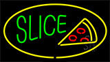 Green Slice Logo Yellow Neon Sign
