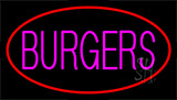 Pink Burgers Red Neon Sign