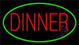 Red Dinner Green Neon Sign