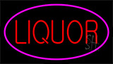 Red Liquor Pink Border Neon Sign
