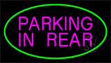 Parking In Rear Green Neon Sign