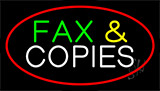 Fax And Copies Red Border Animated Neon Sign
