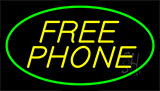 Yellow Free Phone Green Neon Sign