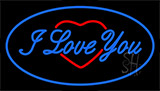 I Love You Logo Blue Neon Sign