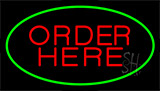 Order Here Green Neon Sign
