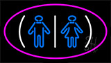 Restrooms Logo Pink Neon Sign