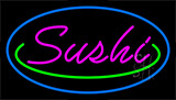 Pink Sushi With Blue Border Neon Sign