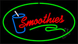 Smoothies With Glass Green Border Animated Neon Sign