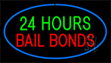 24 Hours Bail Bonds Blue Neon Sign