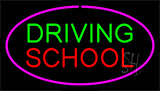 Driving School Purple Neon Sign