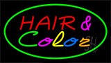 Hair And Color Green Neon Sign