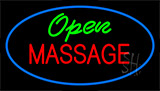 Green Open Red Massage Blue Neon Sign