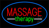 Massage Therapy Blue Border Neon Sign